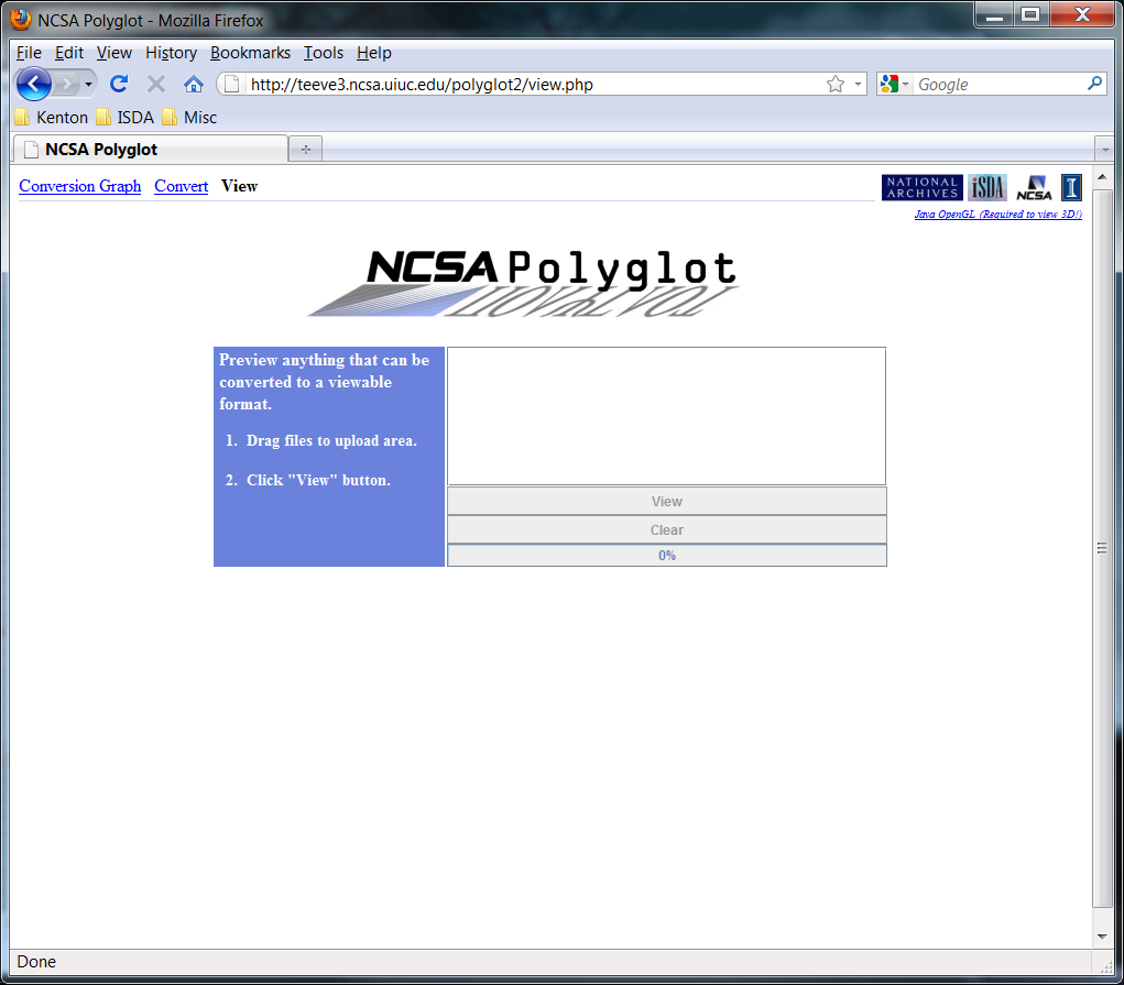 The "universal" viewer provided by the Polyglot Web Interface.