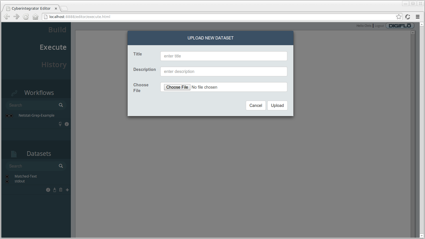 Add datasets dialog.