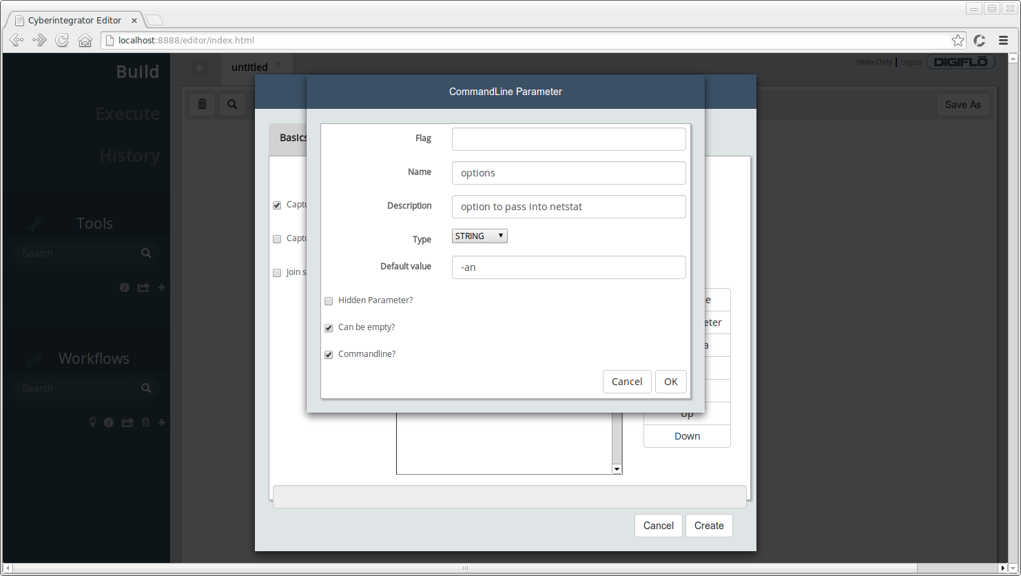 Add parameter to pass at the command line