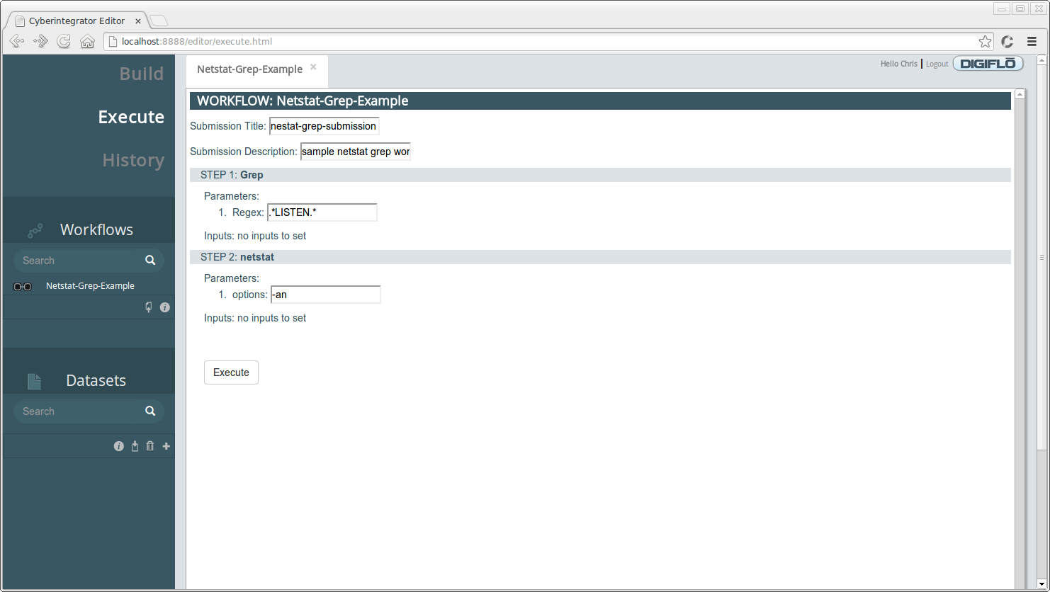 Completed submission form page