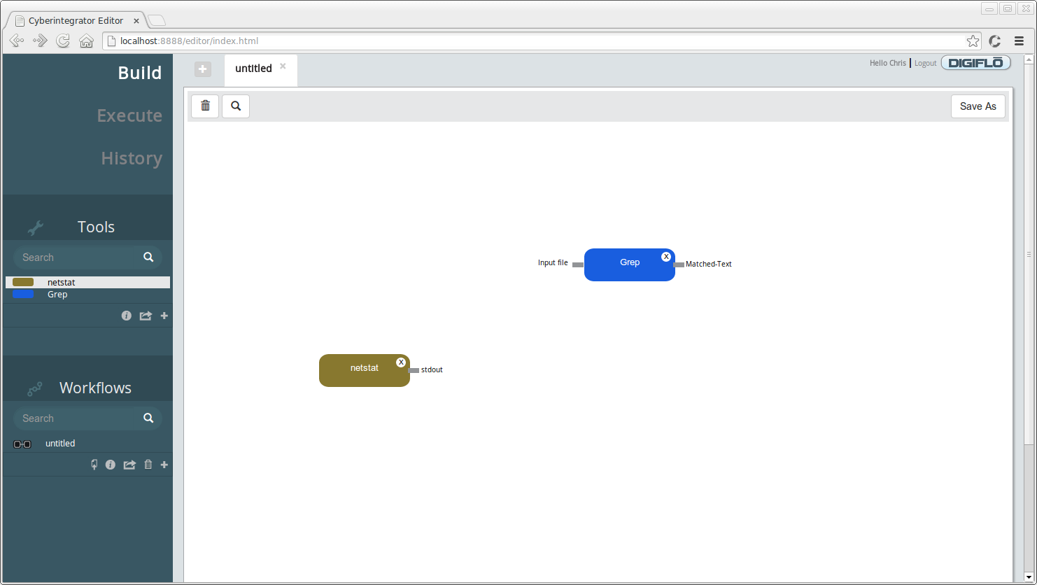 Workflow graph with two unconnected tools